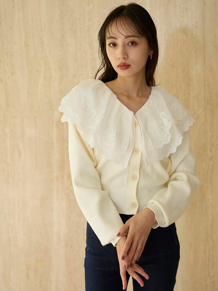 Amazon | [スナイデル] レースカラーニットプルオーバー SWNT254236